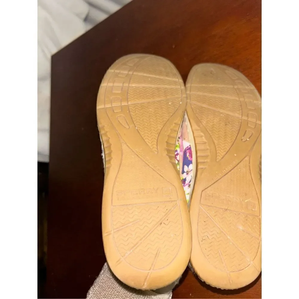 Sperry topsider bluefish leather linen rose boat shoes size 6
